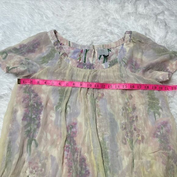 HD in Paris Anthropologie Floral Yellow Ombre Dress Size 12 Summer - Picture 8 of 11